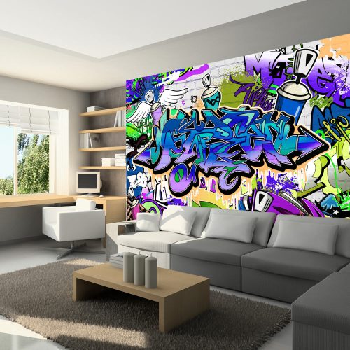 Fotótapéta - Graffiti: violet theme, 100x70 cm