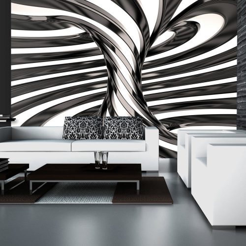Fotótapéta - Black and white swirl, 250x175 cm