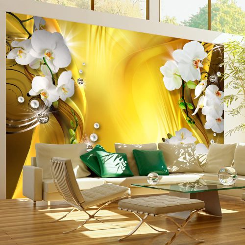 Fotótapéta - Orchid in Gold, 250x175 cm