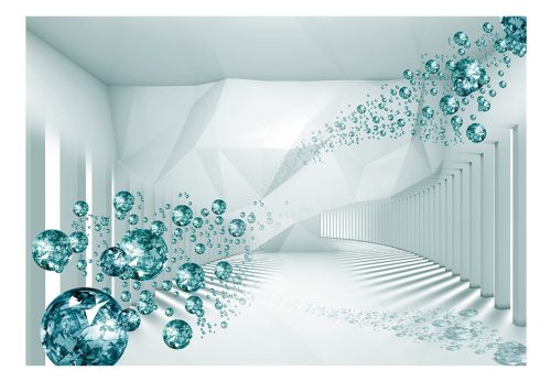 Fotótapéta - Diamond Corridor (Turquoise), 98x70 cm, Öntapadós