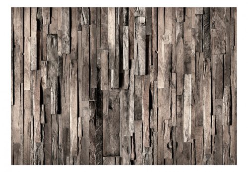 Fotótapéta - Wooden Curtain (Dark Brown), 98x70 cm, Öntapadós