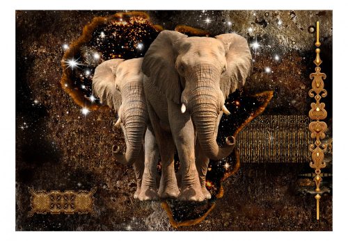 Fotótapéta - Brown Elephants, 98x70 cm, Öntapadós