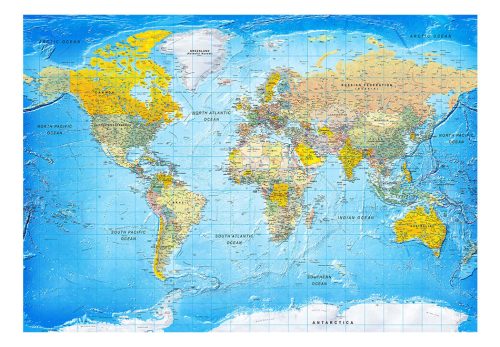 Fotótapéta - World Classic Map , 98x70 cm, Öntapadós