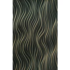 Fekete alapon hullám mintás tapéta (A75002)