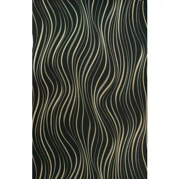 Fekete alapon hullám mintás tapéta (A75002)