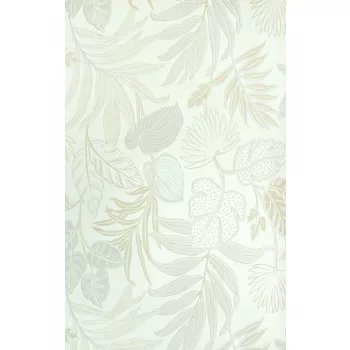 Drapp és szürke levél mintás tapéta (A75301)