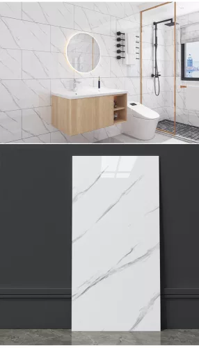 Öntapadós PVC csempepanel, Osztályos! Fehér-szürke márvány, 30 x 60 cm