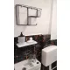 Öntapadós PVC csempepanel, Fekete alapú narancs márvány, 30 x 60 cm