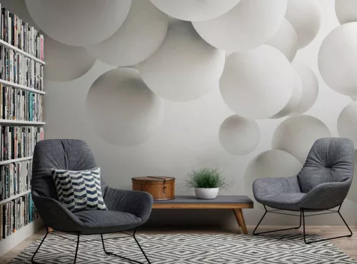 Fotótapéta, 3D hatású hulló gömbök, Prémium, 371x280 cm