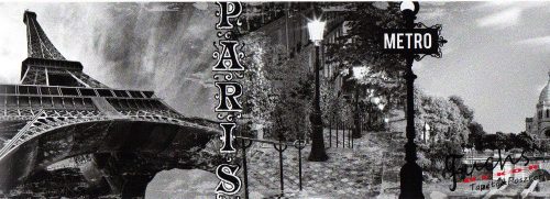 Párizs feketén-fehéren öntapadós bordűr