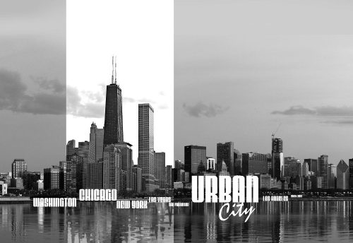 Urban City poszter, fotótapéta, Vlies (104 x 70,5 cm)