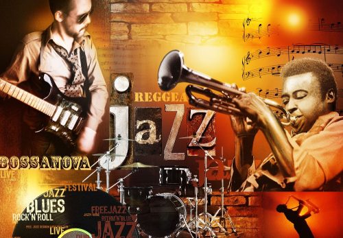 Jazz poszter, fotótapéta Vlies (312 x 219 cm)