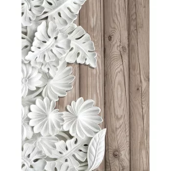   Levelek fa deszkán poszter, fotótapéta, Vlies (184x254 cm, álló)