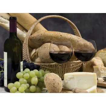 Kenyér és bor poszter, fotótapéta