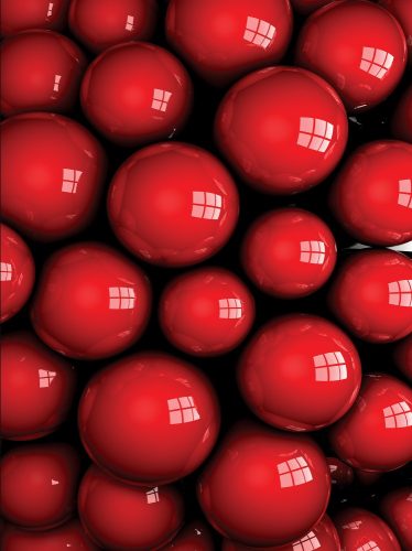 Piros gömbök poszter, fotótapéta, Vlies  (206x275 cm, álló)