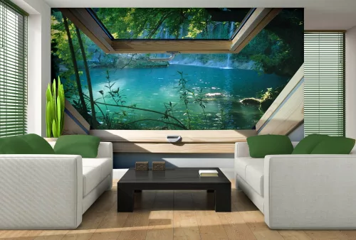 Folyóra néző ablak poszter, fotótapéta