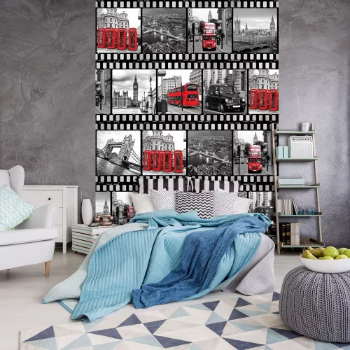 Londoni filmkockák poszter, fotótapéta, Vlies (206x275 cm, álló)