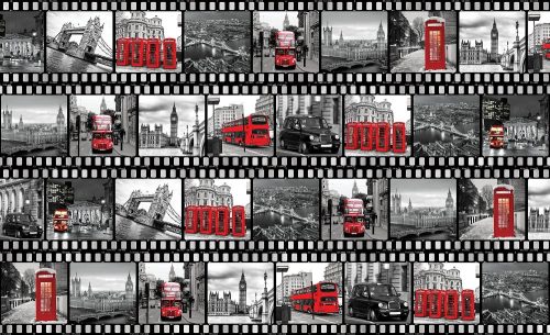 Londoni filmkockák poszter, fotótapéta Vlies (254 x 184 cm)