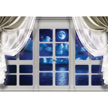 Éjszaka az ablakon át poszter, fotótapéta