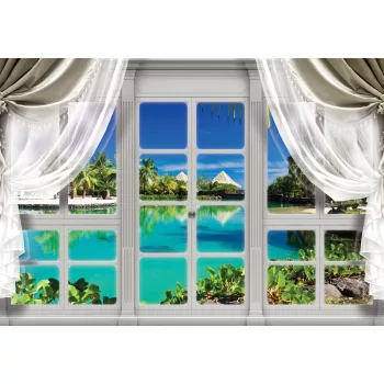 Lagunára néző ablak poszter, fotótapéta