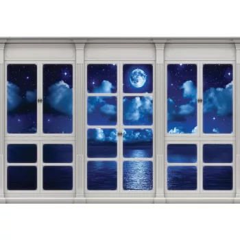 Teliholdra néző ablak poszter, fotótapéta