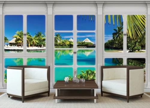 Lagunára néző ablak poszter, fotótapéta