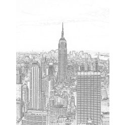   New York körvonalai poszter, fotótapéta, Vlies  (206x275 cm, álló)