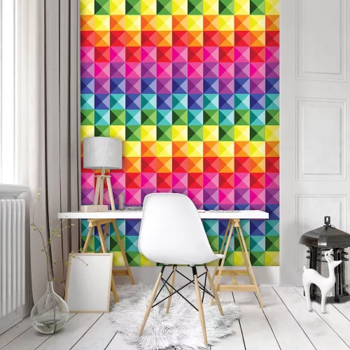 Színes minta poszter, fotótapéta, Vlies (184x254 cm, álló)