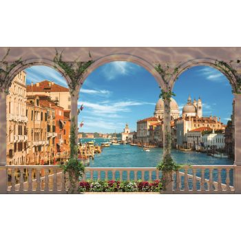   Kilátás a teraszról poszter, fotótapéta, Vlies (104 x 70,5 cm)