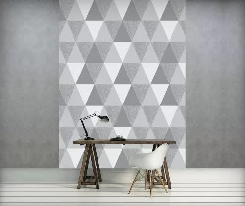 Szürke háromszögek poszter, fotótapéta, Vlies (184x254 cm, álló)