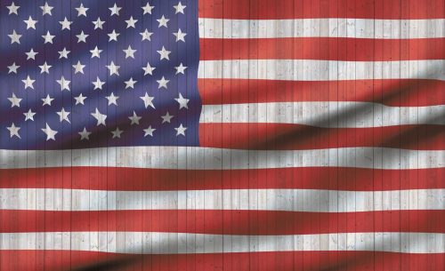 Amerikai zászló poszter, fotótapéta, Vlies (104 x 70,5 cm)