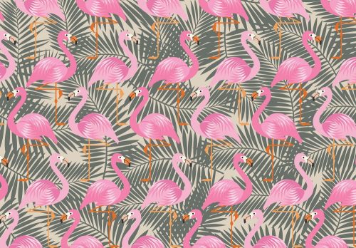 Flamingók  poszter, fotótapéta, Vlies (104 x 70,5 cm)