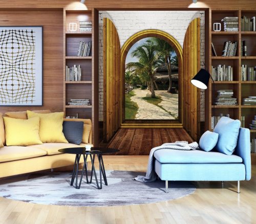 Kilátás a pálmafákra poszter, fotótapéta, Vlies (206x275 cm, álló)