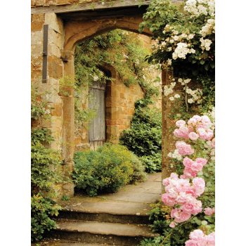   Boltíves virágos utca poszter, fotótapéta, Vlies (184x254 cm, álló)