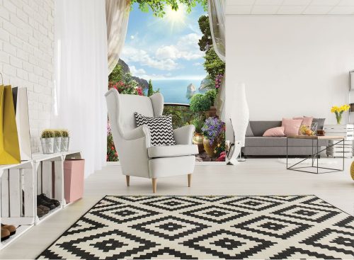 Erkélyről kilátás a tengerre poszter, fotótapéta, Vlies (184x254 cm, álló)