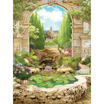   Kerti tavacska poszter, fotótapéta, Vlies (184x254 cm, álló)