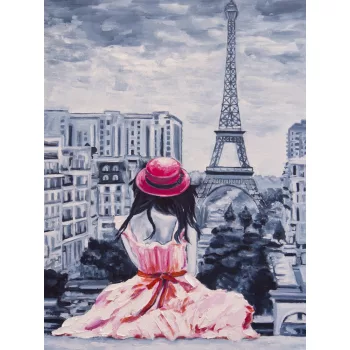   Lány Párizsban poszter, fotótapéta, Vlies (184x254 cm, álló)