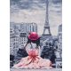 Lány Párizsban poszter, fotótapéta, Vlies  (206x275 cm, álló)
