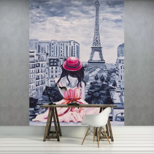 Lány Párizsban poszter, fotótapéta, Vlies (184x254 cm, álló)