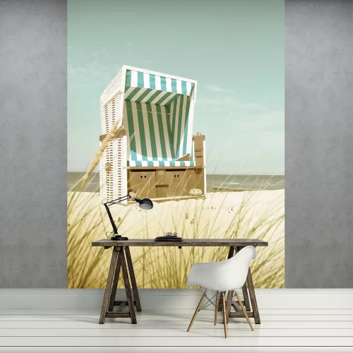 Strandszék a tengerparton poszter, fotótapéta (184 x 254 cm)