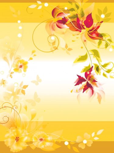 Sárga virág minta poszter, fotótapéta, Vlies  (184x254 cm, álló)