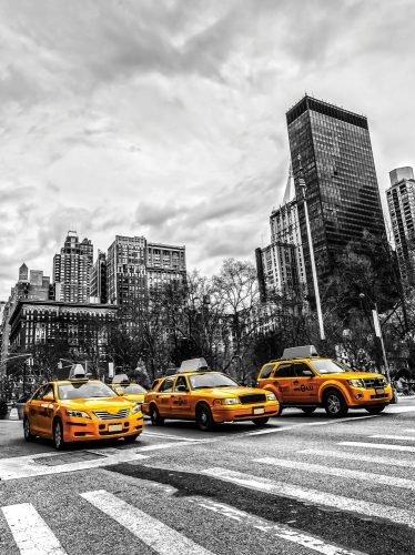 Sárga taxi poszter, fotótapéta, Vlies  (206x275 cm, álló)