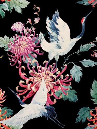 Virágok és madarak poszter, fotótapéta, Vlies  (184x254 cm, álló)