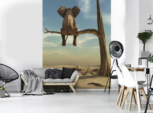 Kis elefánt a fán poszter, fotótapéta (206 x 275 cm)