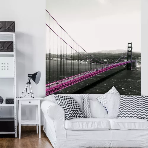 Pink Golden Gate Bridge poszter, fotótapéta (184 x 254 cm)