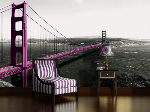 Pink Golden Gate Bridge poszter, fotótapéta
