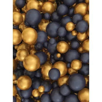   Fekete-arany gömbök poszter, fotótapéta, Vlies (184x254 cm, álló)