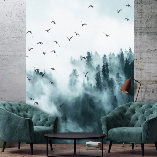 Ködös erdő poszter, fotótapéta (184 x 254 cm)