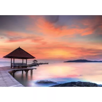 Stég a naplementében poszter, fotótapéta