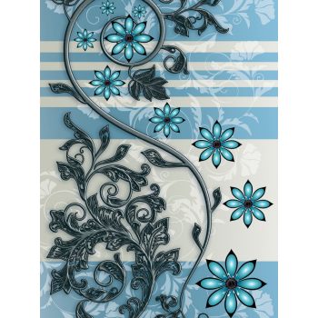   Virág minta poszter, fotótapéta, Vlies (184x254 cm, álló)